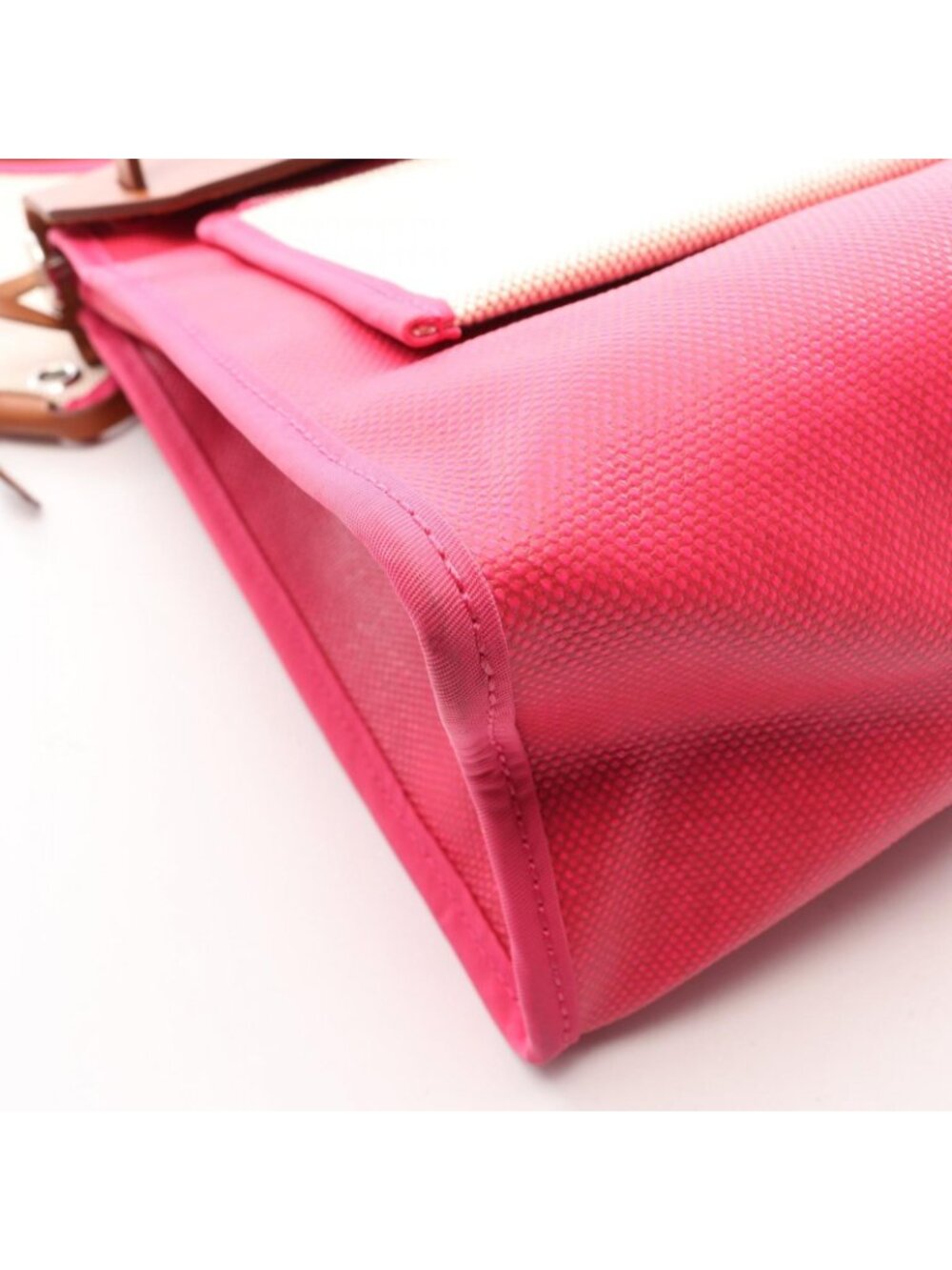 Hermes Handbag Herbag Zip PM 2-Way Pink Fauve Canvas Leather PM - Picture 7 of 10